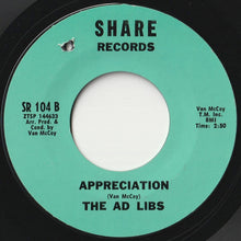 画像をギャラリービューアに読み込む, Ad Libs - Giving Up / Appreciation (7 inch Record / Used)