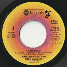 画像をギャラリービューアに読み込む, Marilyn McCoo And Billy Davis Jr. - Your Love / My Love For You (Will Always Be The Same) (7 inch Record / Used)