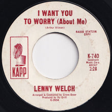 画像をギャラリービューアに読み込む, Lenny Welch - Rags To Riches / I Want You To Worry (7 inch Record / Used)