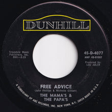 画像をギャラリービューアに読み込む, Mamas & The Papas - Dedicated To The One I Love / Free Advice (7 inch Record / Used)
