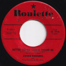 Load image into Gallery viewer, Jimmie Rodgers - Kisses Sweeter Than Wine / Better Loved You'll Never Be (7 inch Record / Used)