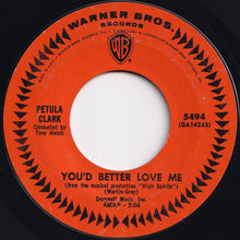 画像をギャラリービューアに読み込む, Petula Clark - Downtown / You'd Better Love Me (7 inch Record / Used)