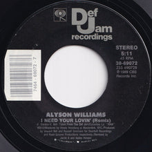 Load image into Gallery viewer, Alyson Williams - Just Call My Name / I Need Your Lovin' (7" Remix) (7 inch Record / Used)
