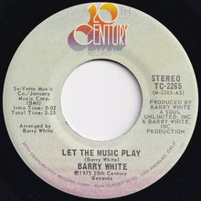 画像をギャラリービューアに読み込む, Barry White - Let The Music Play / (Instrumental) (7 inch Record / Used)