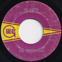画像をギャラリービューアに読み込む, Temptations - All I Need / Sorry Is A Sorry Word (7 inch Record / Used)
