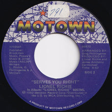 画像をギャラリービューアに読み込む, Lionel Richie - Running With The Night / Serves You Right (7 inch Record / Used)