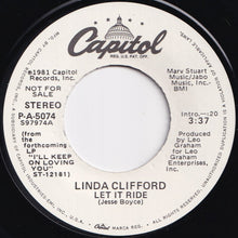 画像をギャラリービューアに読み込む, Linda Clifford - Let It Ride / Let It Ride (7 inch Record / Used)