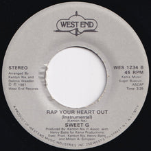 画像をギャラリービューアに読み込む, Sweet G - A Heartbeat Rap / Rap Your Heart Out (Instrumental) (7 inch Record / Used)