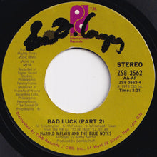 画像をギャラリービューアに読み込む, Harold Melvin And The Blue Notes - Bad Luck (Part 1) / (Part 2) (7 inch Record / Used)