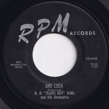 Load image into Gallery viewer, B. B. Blues Boy King And His Orchestra - Sweet Little Angel / Bad Luck (7 inch Record / Used)