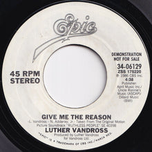 画像をギャラリービューアに読み込む, Luther Vandross - Give Me The Reason / Give Me The Reason (7 inch Record / Used)