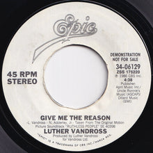 画像をギャラリービューアに読み込む, Luther Vandross - Give Me The Reason / Give Me The Reason (7 inch Record / Used)