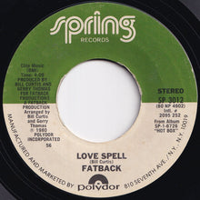 画像をギャラリービューアに読み込む, Fatback Band - Backstrokin' / Love Spell (7 inch Record / Used)