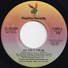 画像をギャラリービューアに読み込む, Al Wilson - You Did It For Me / Differently (7 inch Record / Used)