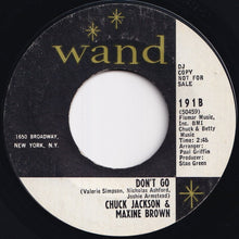 画像をギャラリービューアに読み込む, Chuck Jackson, Maxine Brown - Can't Let You Out Of My Sight / Don't Go (7 inch Record / Used)