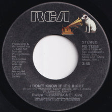 画像をギャラリービューアに読み込む, Evelyn Champagne King - I Don't Know If It's Right / We're Going To A Party (7 inch Record / Used)