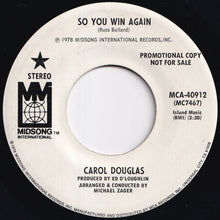 画像をギャラリービューアに読み込む, Carol Douglas - So You Win Again / So You Win Again (7 inch Record / Used)