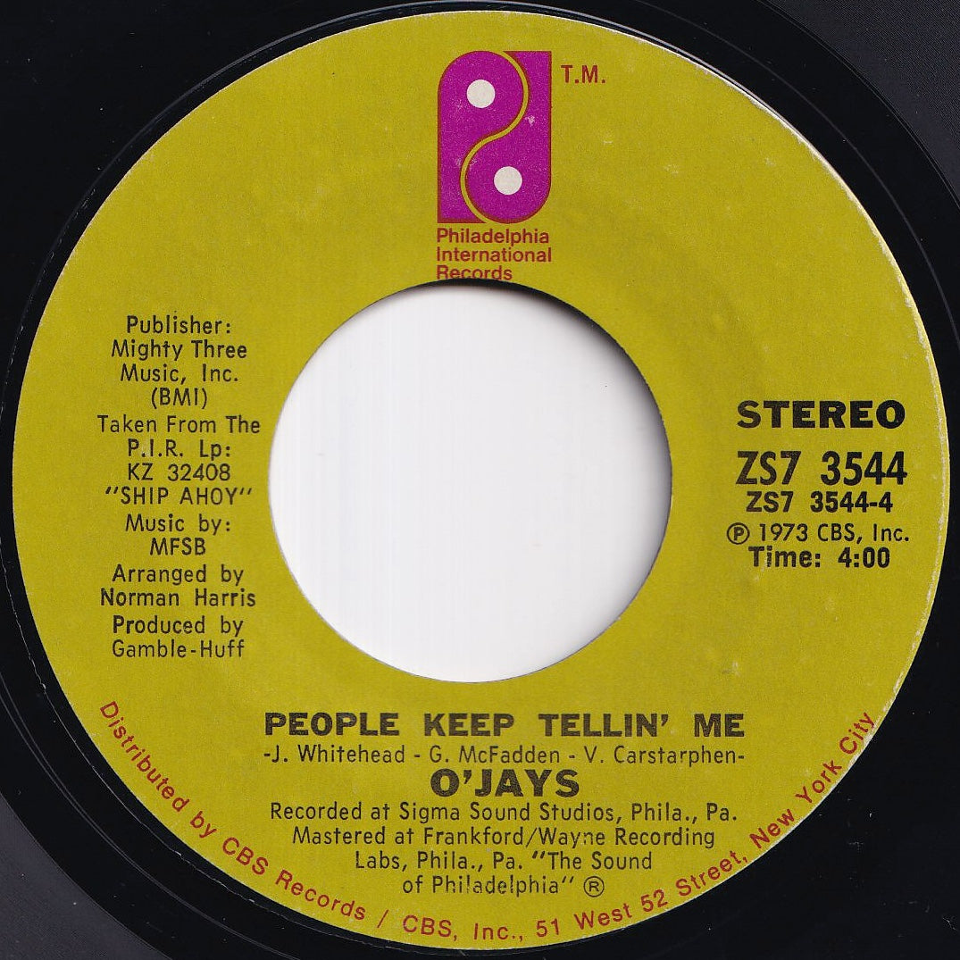 O'Jays - For The Love Of Money / People Keep Tellin' Me (7