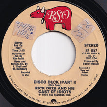 画像をギャラリービューアに読み込む, Rick Dees & His Cast Of Idiots - Disco Duck (Part 1) / (Part 2) (Instrumental) (7 inch Record / Used)