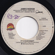 Load image into Gallery viewer, James Ingram - It's Your Night / Whatever We Imagine (7 inch Record / Used)