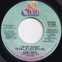 Load image into Gallery viewer, Barry White - It's Ecstasy When You Lay Down Next To Me / I Never Thought I'd Fall In Love With You (7 inch Record / Used)