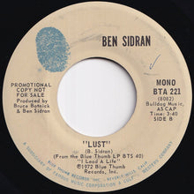 画像をギャラリービューアに読み込む, Ben Sidran - I Lead A Life / Lust (7 inch Record / Used)