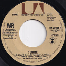画像をギャラリービューアに読み込む, War - Summer / All Day Music (7 inch Record / Used)