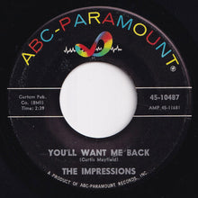 Load image into Gallery viewer, Impressions - It's All Right / You'll Want Me Back (7 inch Record / Used)