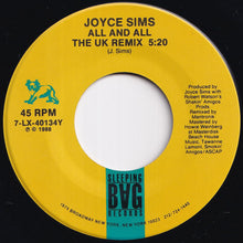 画像をギャラリービューアに読み込む, Joyce Sims - Love Makes A Woman / All And All (The UK Mix) (7 inch Record / Used)