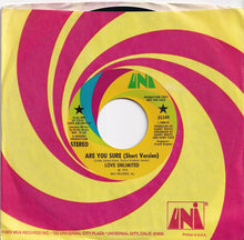 Load image into Gallery viewer, Love Unlimited - Are You Sure (Short Version) / (Long Version) (7 inch Record / Used)