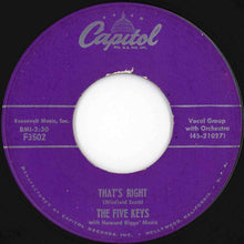 画像をギャラリービューアに読み込む, Five Keys - Out Of Sight, Out Of Mind / That's Right (7 inch Record / Used)