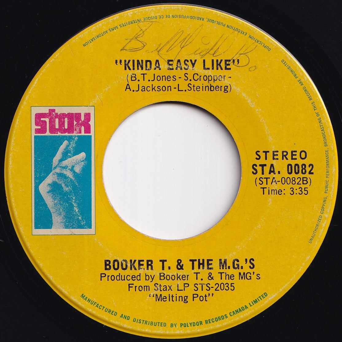 Booker T. & The M. G.'s - Melting Pot / Kinda Easy Like (7 inch