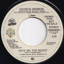 画像をギャラリービューアに読み込む, George Benson - Give Me The Night (Stereo) / (Mono) (7 inch Record / Used)