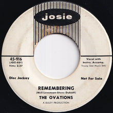 画像をギャラリービューアに読み込む, Ovations - Who Needs Love / Remembering (7 inch Record / Used)