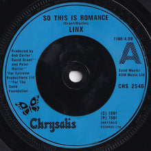 画像をギャラリービューアに読み込む, Linx - So This Is Romance / (The Rio Mix) (7 inch Record / Used)