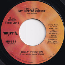 画像をギャラリービューアに読み込む, Billy Preston - I'm Giving My Life To Christ / He Brought Me Out (7 inch Record / Used)