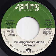 画像をギャラリービューアに読み込む, Joe Simon - Love Vibration / (Disco Version) (7 inch Record / Used)