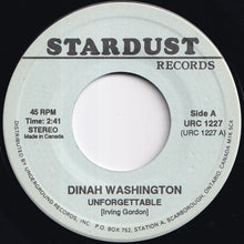 画像をギャラリービューアに読み込む, Dinah Washington - Unforgettable / What A Difference A Day Makes (7 inch Record / Used)