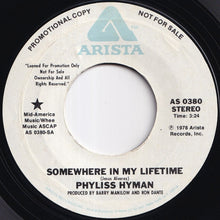 画像をギャラリービューアに読み込む, Phyllis Hyman - Somewhere In My Lifetime (Stereo) / (Mono) (7 inch Record / Used)