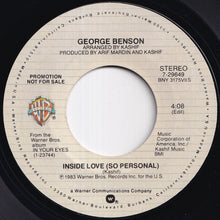画像をギャラリービューアに読み込む, George Benson - Inside Love (So Personal) (Stereo) / (Mono) (7 inch Record / Used)