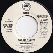 画像をギャラリービューアに読み込む, Heatwave - Boogie Nights / All You Do Is Dial (7 inch Record / Used)