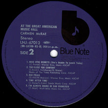 画像をギャラリービューアに読み込む, Carmen McRae - Carmen McRae At The Great American Music Hall (LP Record / Used)