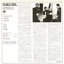 画像をギャラリービューアに読み込む, Modern Jazz Quartet - No Sun In Venice (LP Record / Used)