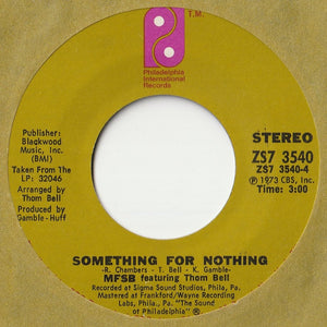MFSB, Three Degrees - TSOP (The Sound Of Philadelphia) / Something For Nothing (7 inch Record / Used)