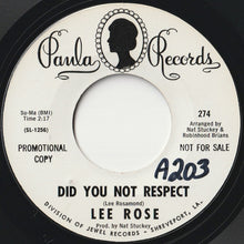 画像をギャラリービューアに読み込む, Lee Rose - Did You Not Respect / I've Got the Downhearted Blues (7 inch Record / Used)