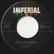 画像をギャラリービューアに読み込む, Fats Domino - I Want You To Know / The Big Beat (7 inch Record / Used)