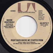 画像をギャラリービューアに読み込む, Maxine Nightingale - Right Back Where We Started From / Believe In What You Do (7 inch Record / Used)