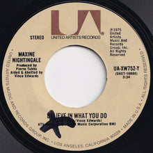 画像をギャラリービューアに読み込む, Maxine Nightingale - Right Back Where We Started From / Believe In What You Do (7 inch Record / Used)