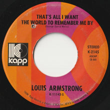 画像をギャラリービューアに読み込む, Louis Armstrong - Hello, Dolly! / That's All I Want The World To Remember Me By (7 inch Record / Used)