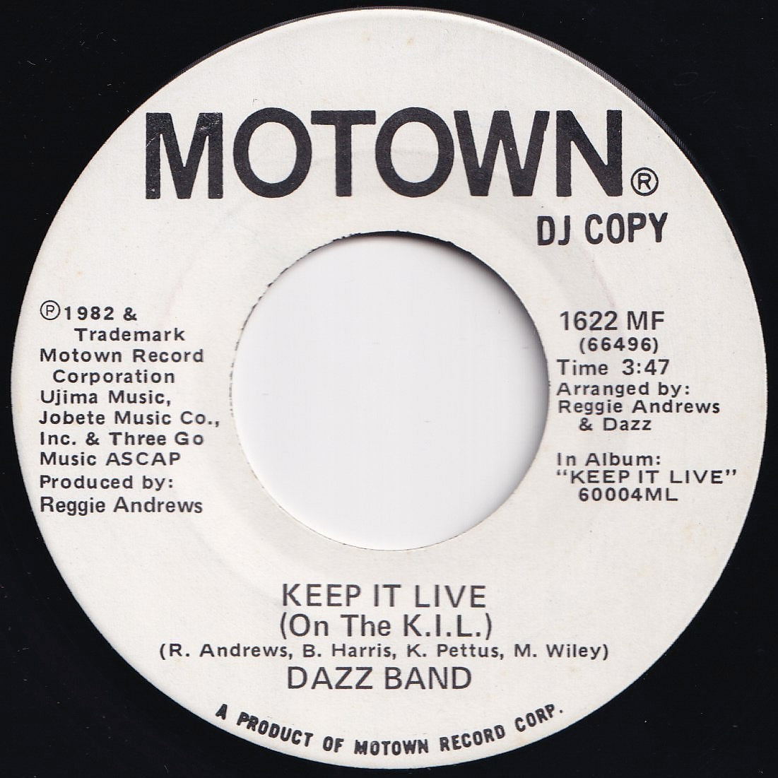 Dazz Band - Keep It Live (On The K.I.L.) / Keep It Live (On The K.I.L. –  Solidity Records